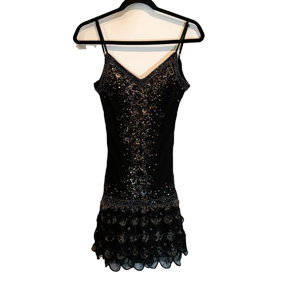 Black Sequin 1920s style Party Dress